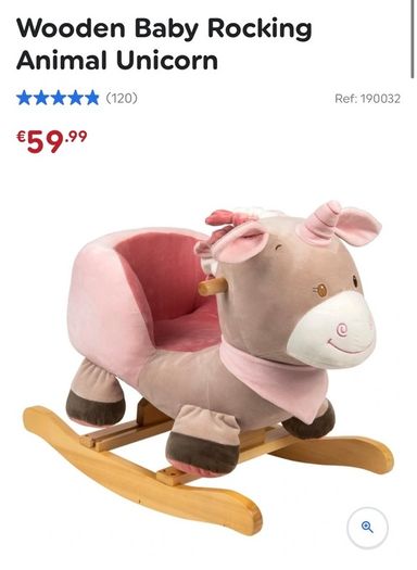 Wooden Baby Rocker Unicorn