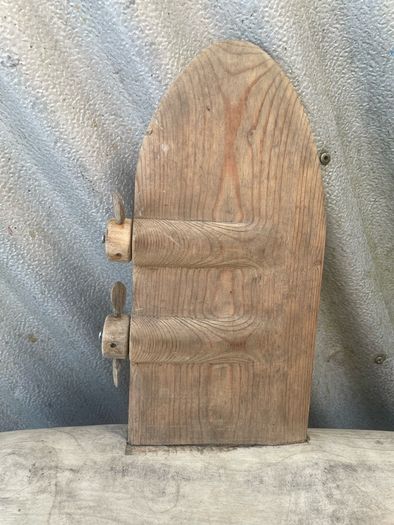Vintage large solid wood handmade turned