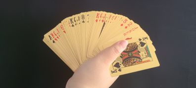 99.9% pure 24 Carat Gold Film Playing Poker Cards