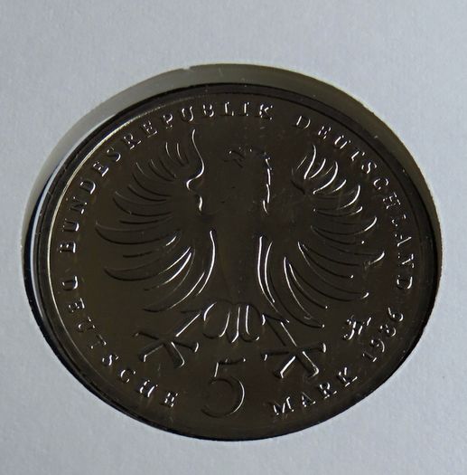 Frederick the Great 5 Deutsche Mark coin in stamp cover