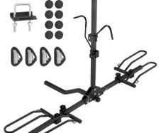 Bike Rack, 2-Bike Platform Style, 80 LBS Max Capacity Bike Rack Hitch for 1.25-/2-inch Receiver, Titling and Folding Bike Carrier with Tires up to 2.4" Wide, for Car, SUV, Truck, RV
