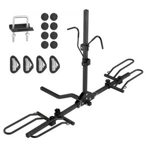 Bike Rack, 2-Bike Platform Style, 80 LBS Max Capacity Bike Rack Hitch for 1.25-/2-inch Receiver, Titling and Folding Bike Carrier with Tires up to 2.4" Wide, for Car, SUV, Truck, RV