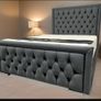 New Bespoke Plush Velvet Foot Wingback Regal Bed Frame with Mattress/Gas Lift option   4ft Beds 4ft6 Bed 5ft Bed 6ft Bed Double Bed Small Double Bed King Bed Image 10