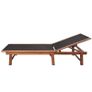 Sun Lounger Solid Acacia Wood and Textilene Image 3