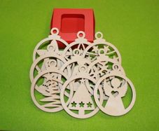 Christmas angel, xmas, stars, wood craft decoration set of 9 laser cut HANGING