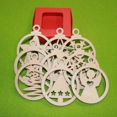 Christmas angel, xmas, stars, wood craft decoration set of 9 laser cut HANGING