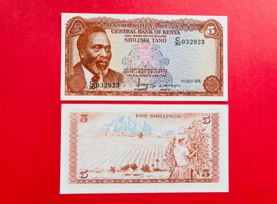 Kenya   5. Shillings  1978. Pick  15  SCARCE  ( Uncirculated )