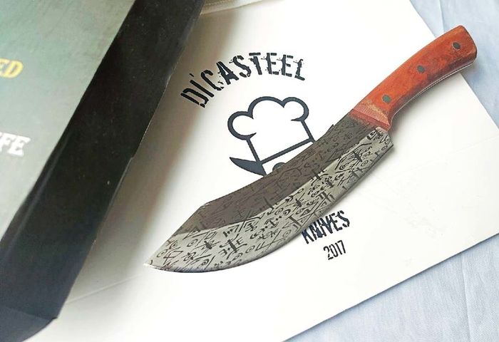 Kitchen Knife Persian style with Engraved viking symbols by Di'Casteel