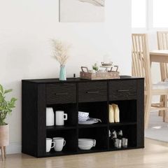Sideboard Black Oak 100 x 30 x 59.5 cm Engineered Wood