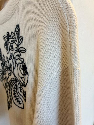 Hand embroidered Zara knit top