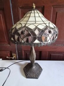 Large Tiffany Style Stained Glass Table Lamp 48cm