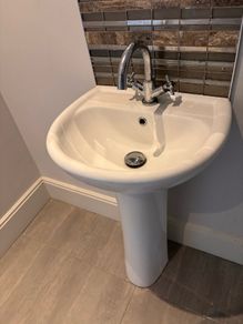 Bathroom sink, tap & pedestal