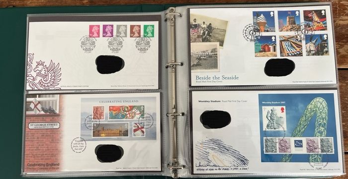 Collection of  78 UK First Day Cover stamps 2007 to 2009 in album