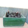 Vintage wood box, Portugal with 8 bottles with content, for display only Image 4