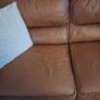 3 Seater Brown Leather Sofa Image 7