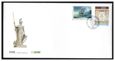 1988 Ireland Anniversaries: 400th of Spanish Armada & Centenary of Institute of Chartered Accountants in Ireland Commemorative Stamps An Post First Day Cover (FDC)