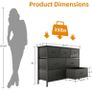 Chest of Drawers for Bedroom with 7 Drawers, Fabric Storage Drawer, Tall Black Hallway Storage Unit Image 7