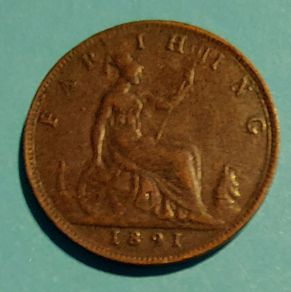 1891 Victorian Farthing coin Extremely Fine Condition