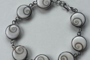 Sterling Silver Shiva Eye Shell Bracelet