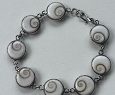 Sterling Silver Shiva Eye Shell Bracelet