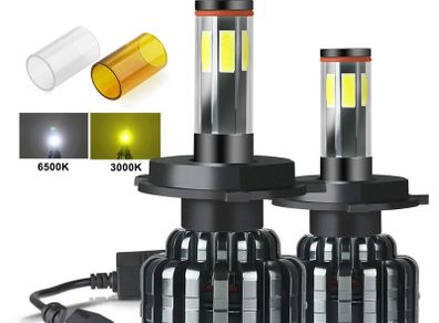 6 Sides H7 LED Headlight Bulbs Hi/Lo Beam White Yellow Blue 6500K 3000K 8000K