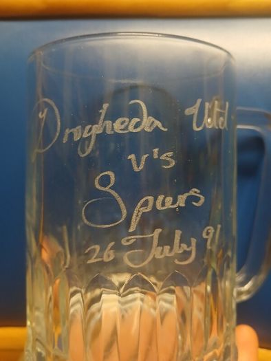 Drogheda United glass tankard