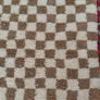 Handwoven beige checkerboard rug Image 3