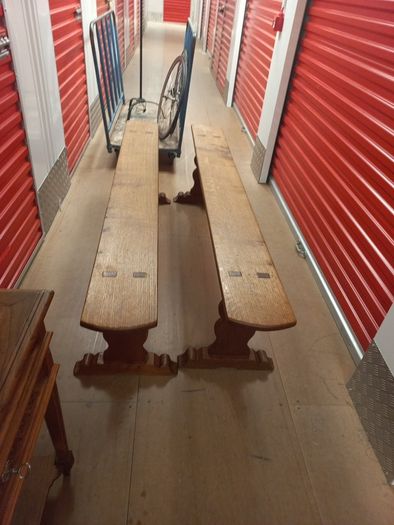 Antique 19th Century oak Monastery Table chunky well made solid with amazing patina comes with two large oak benches