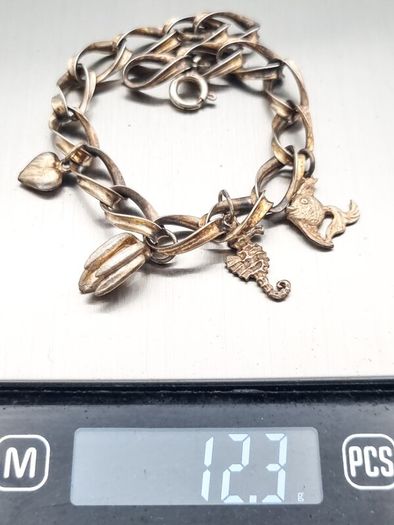 Vintage Italian Sterling Silver Charm Bracelet