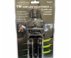 Ultralight LED Headtorch and 2 LED Pocket Torches