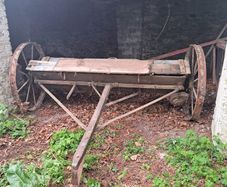 Antique farm grain drill