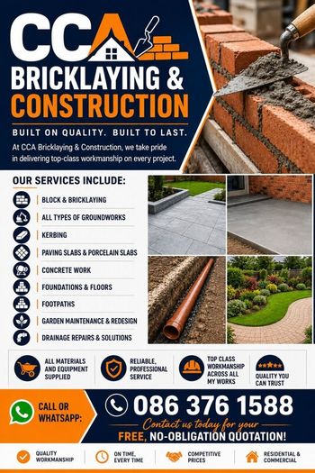 Cca bricklaying Available westmeath