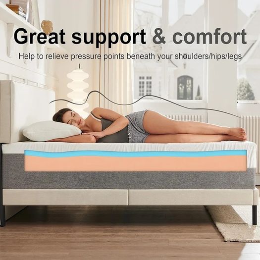 Small Double Mattress, Memory Foam Mattress, Medium Firm, Breathable Knitted, Soft and Skin Friendly Cloth, Mattresses in a box (120x190x20cm