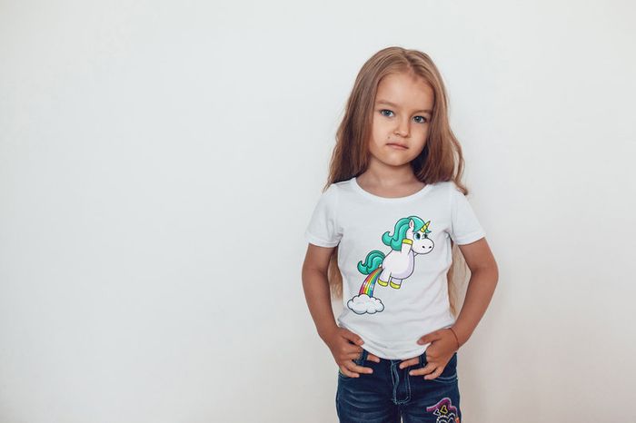 Cute Funny Animals Unicorns Printed Girls T-shirt Tee Top Shirt Birthday Girl Tees Tops Shirts