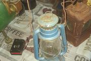 Vintage Blue Kerosene Hurricane Lantern, Postage available or Collection