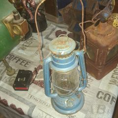 Vintage Blue Kerosene Hurricane Lantern, Postage available or Collection