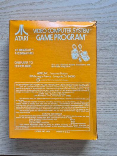 Breakout Atari 12 Video Games box