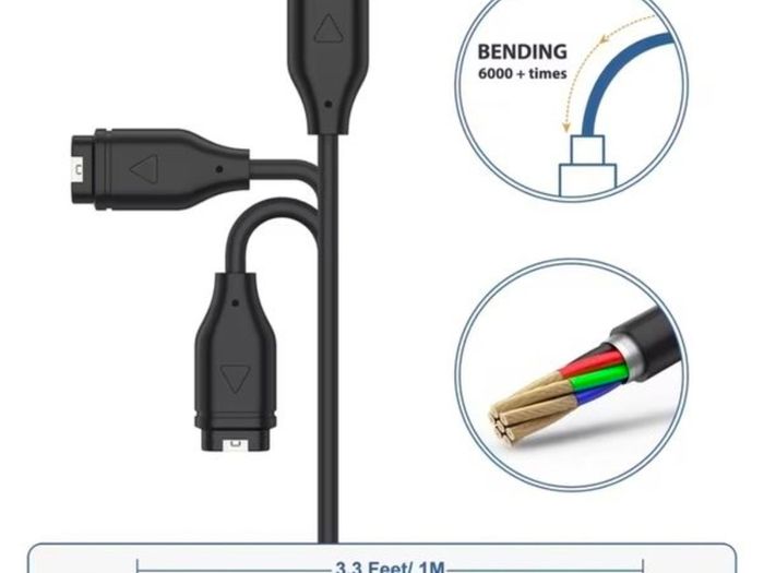 Type C Charger Cable for Garmin Fenix 7 & 6 5XPlus Venu2 Vivoactive 3/4 Instinct 2 Forerunner 945 255 955 265 965 165 Charging Lead