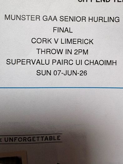 Munster final juvenile stand ticket