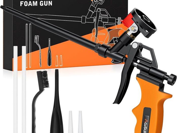 Foam Gun, Professional PU Expanding Foam Gun, Foam Dispensing Guns Foaming Gun, Needn't Cleaner Foam Gun, Heavy Duty Foam Spray Gun for Caulking, Filling, Sealing