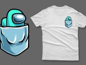 Sky blue impostor in the pocket among us t-shirt imposter among us t-shirt impostor t-shirt