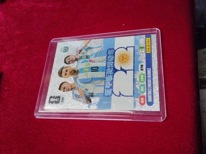 martines Messi Alvarez panini world cup card