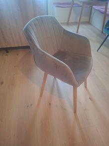 2 grey fabric chairs