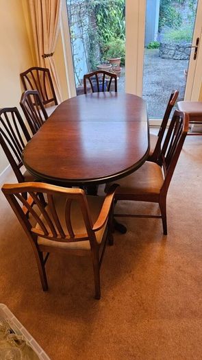 mahogany table and chairs