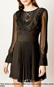 Karen Millen Black Chiffon Lace Dress