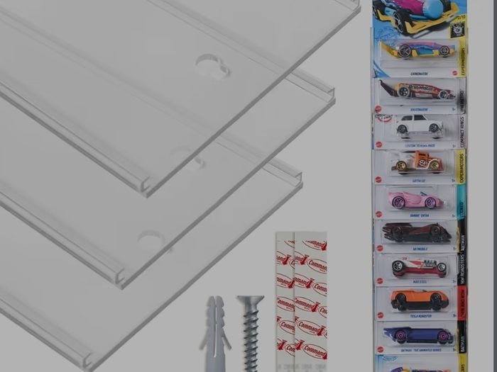 Acrylic Wall Display Shelf 3-Pack for 1:64 Model Cars Wall-Mounted with 3M Tape & Screws