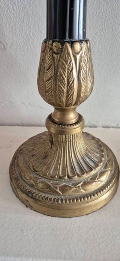 French Empire-style gilt bronze and black-painted (or ebonized) candlesticks
