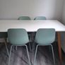 White top Rectangular Dining table from EZ Living Interiors with wooden legs Image 2