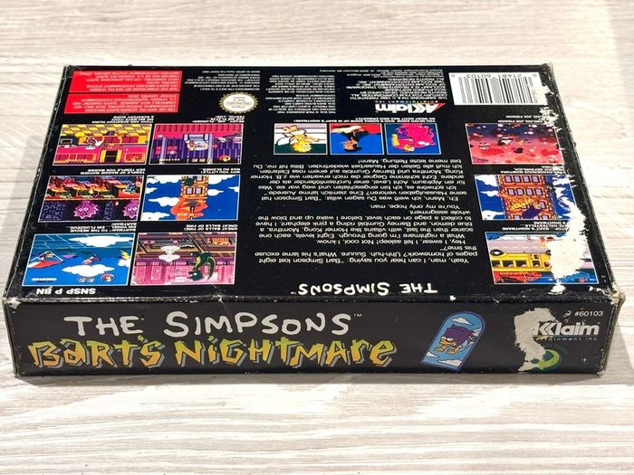 The Simpsons Barts Nightmare for SNES - Boxed