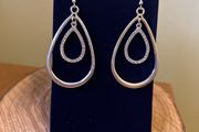 Silver tone drop earrings